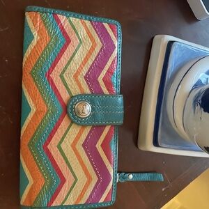 Unique Fossil Teal Leather Wallet